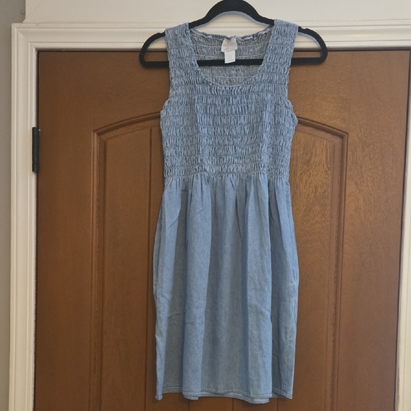 Moda International Blue Sleeveless Cotton Dress Size 10 - Picture 1 of 5